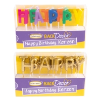 18 St. Wachs-Kerzen  Happy Birthday , sortiert