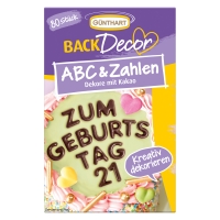 12 St. ABC und Zahlen, Dekore mit Kakao