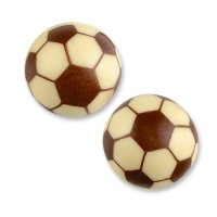 40 St. Fußball Hohlkugel 3D, weiße Schokolade