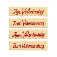 96 St. Schriftstreifen  Zum Valentinstag , weiße Schokolade