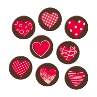 160 St. Aufleger Herzen, weiße Schokolade, sortiert