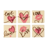 128 St. Quadrate  Love , weiße Schokolade, sortiert