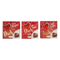 12 St. Kleines Pralinenpräsent mit Holzherz, sortiert