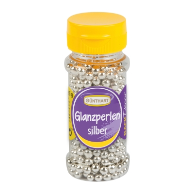 6 St. Streudekor, Glanzperlen silber, 65 g / St. 