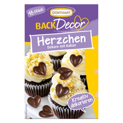 12 St. Herzchen, Dekore mit Kakao 