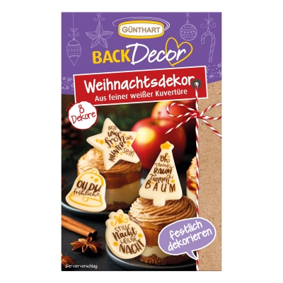 15 St. Weihnachtsdekor, weiße Schokolade 