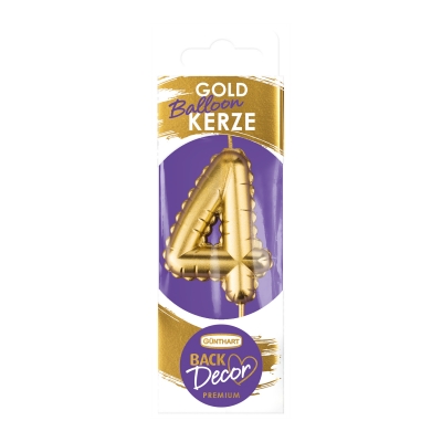 12 St. Kerzen-Zahlen gold  Balloon  Nr. 4 