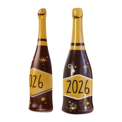 48 St. Champagner-Flasche  2026 , dunkle Schokolade 