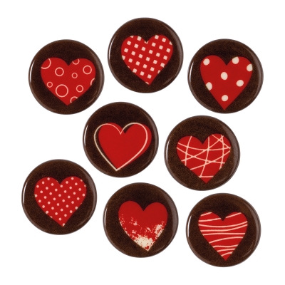 160 St. Aufleger Herzen, weiße Schokolade, sortiert 