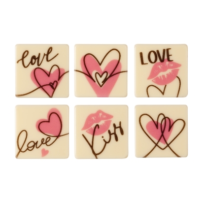 128 St. Quadrate  Love , weiße Schokolade, sortiert 