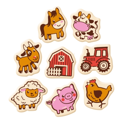 128 St. Farmtiere, weiße Schokolade, sortiert 