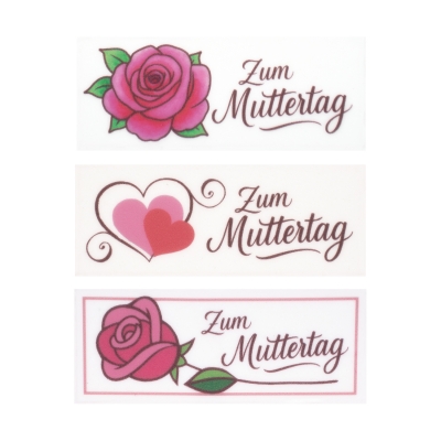 24 St. Streifen  Zum Muttertag , Dekormasse, sortiert 