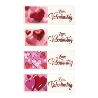 24 St. Streifen  Zum Valentinstag , Dekormasse, sortiert 