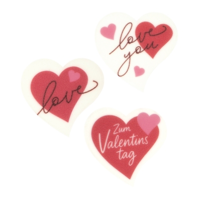 60 St. Herzen klein  Zum Valentinstag , sortiert, Dekormasse 