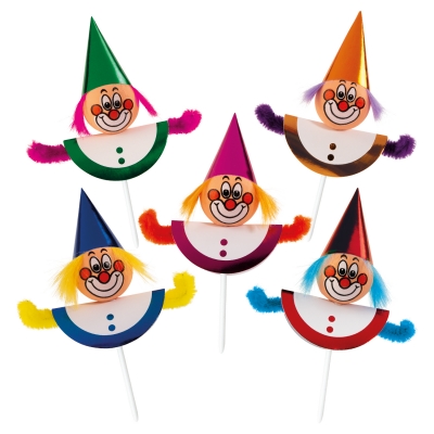 100 St. Chenille-Einstecker  Clowns 