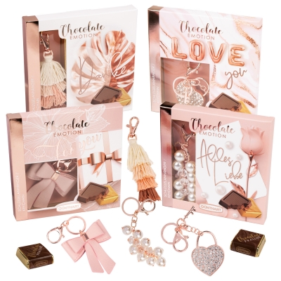 12 St. Chocolate Emotion Präsent  Rosé Gold Fashion , sortiert 