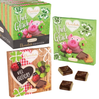 12 St. Chocolate Emotion Präsent  Viel Glück , sortiert 